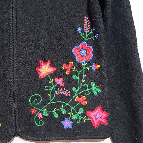 Pendleton Full Zip Floral Embroidered Wool Cardigan Size Small - Picture 3 of 4